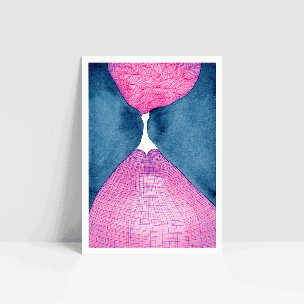 Fine art print - Rosa hår, A4