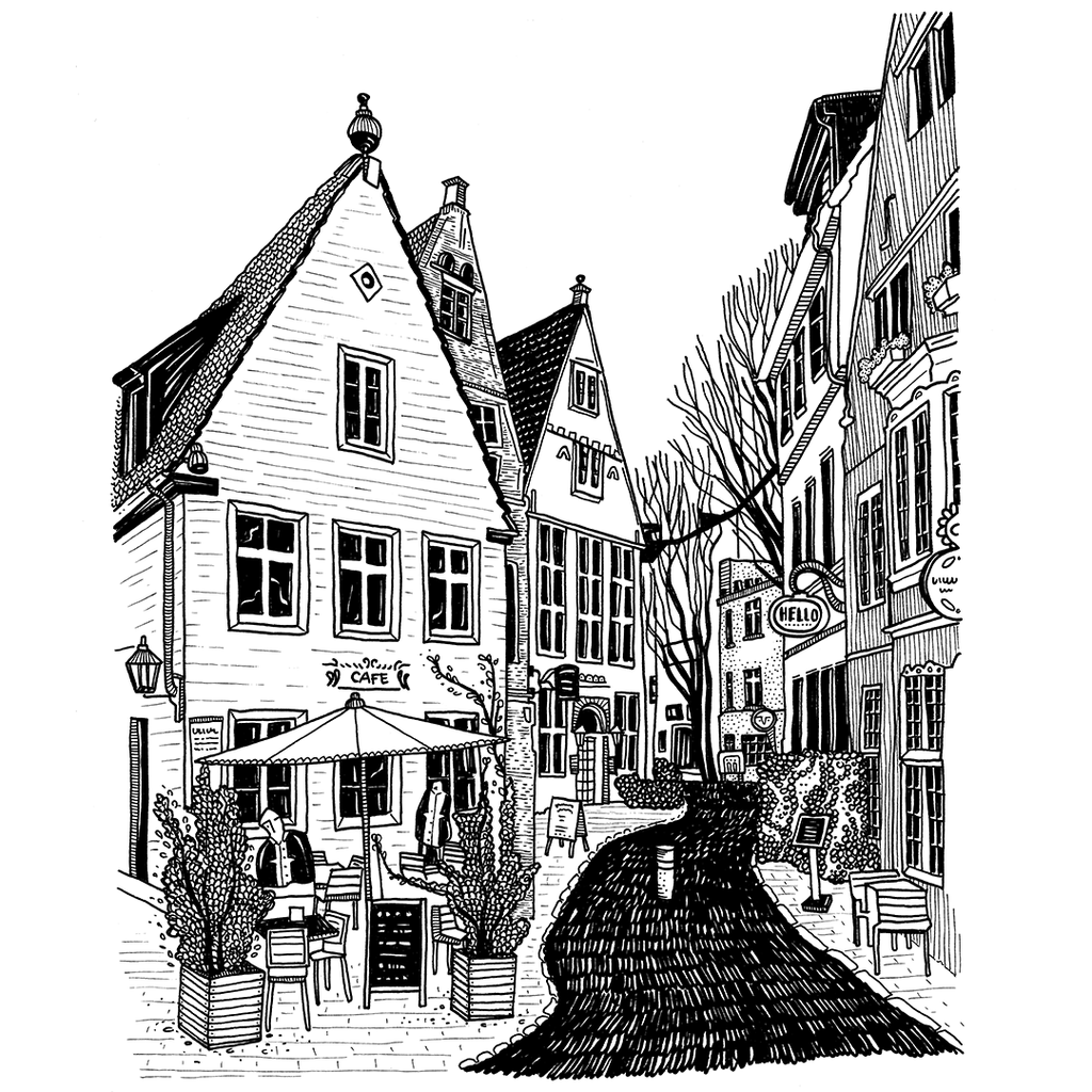 Limited edition - Bremen houses, print