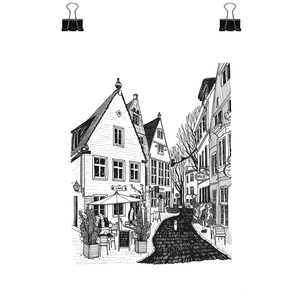 Limited edition - Bremen houses, print