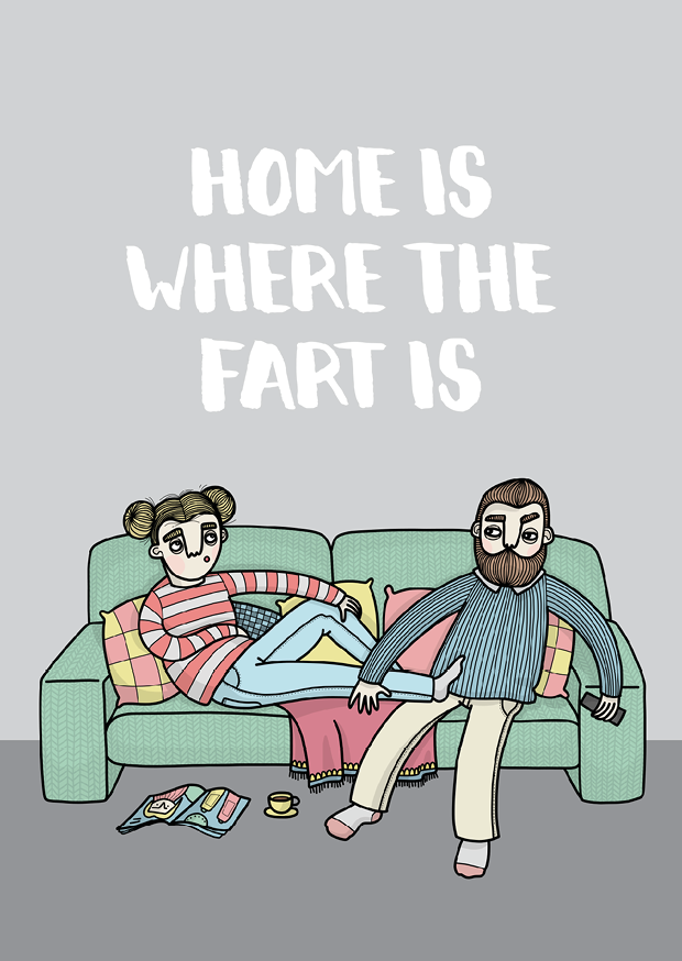 Vykort - Home is where the fart is