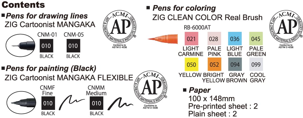ZIG Clean Color + Mangaka SET