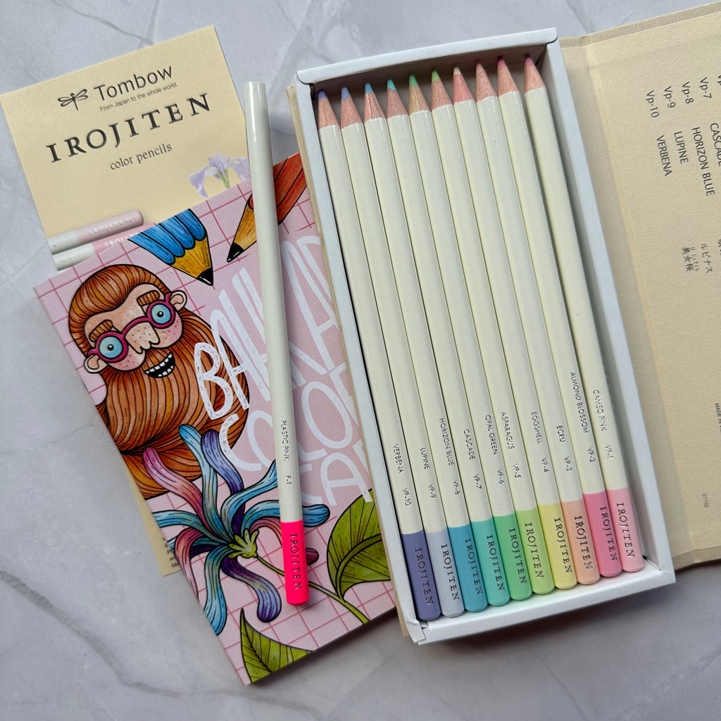 Tombow Irojiten (Very pale tone) + Bahkadisch Coloring Cards No.1