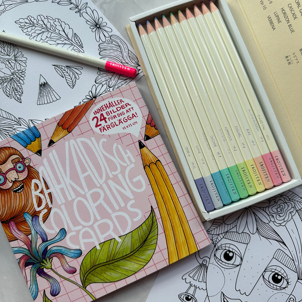 Tombow Irojiten (Very pale tone) + Bahkadisch Coloring Cards No.1