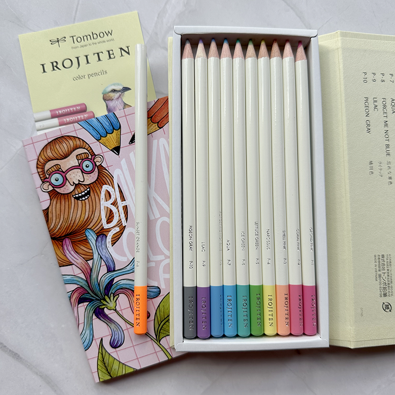 Tombow Irojiten (Pale tone) + Bahkadisch Coloring Cards No.1