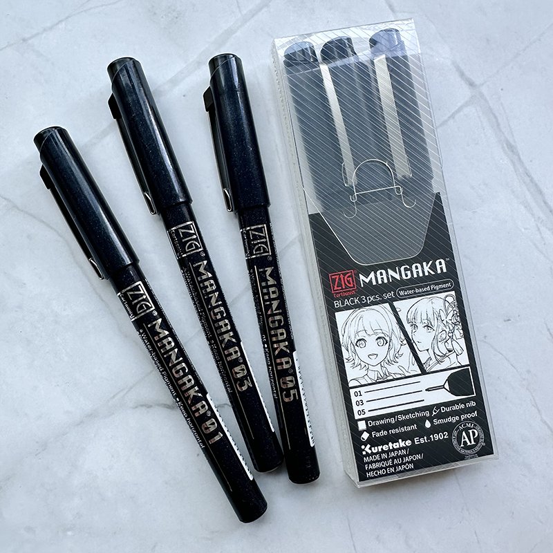 ZIG Mangaka, Fineliner 3-pack