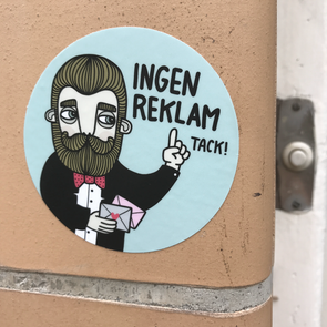 Klistermärke - ingen reklam, rund