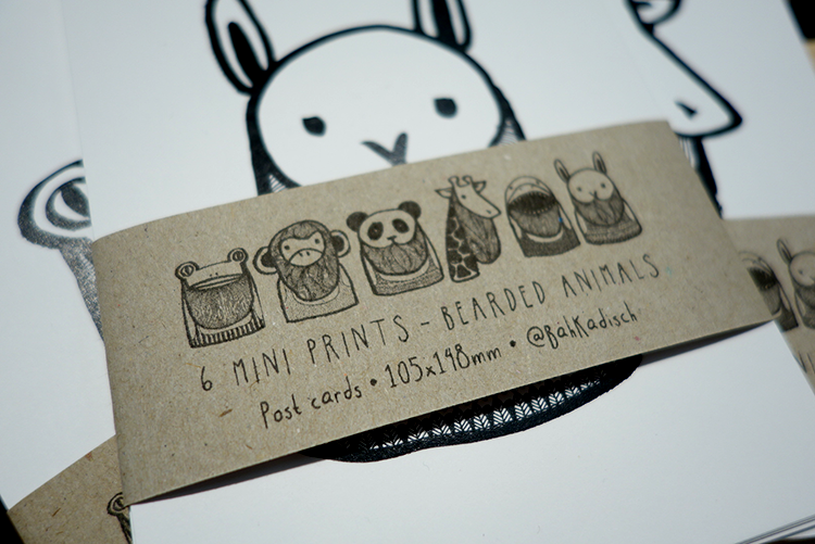 Mini Prints - Skäggiga djur