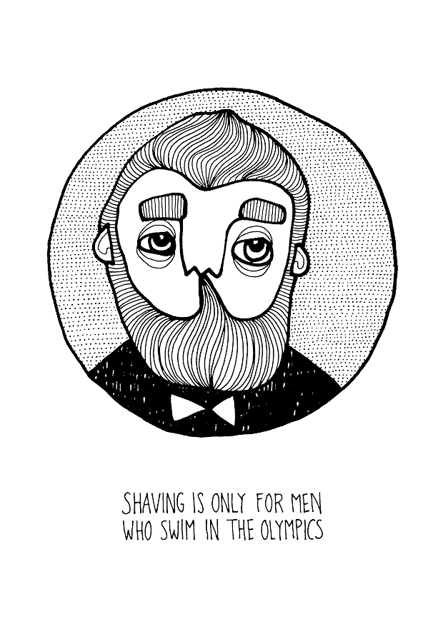 Vykort - Shaving is only for men who...