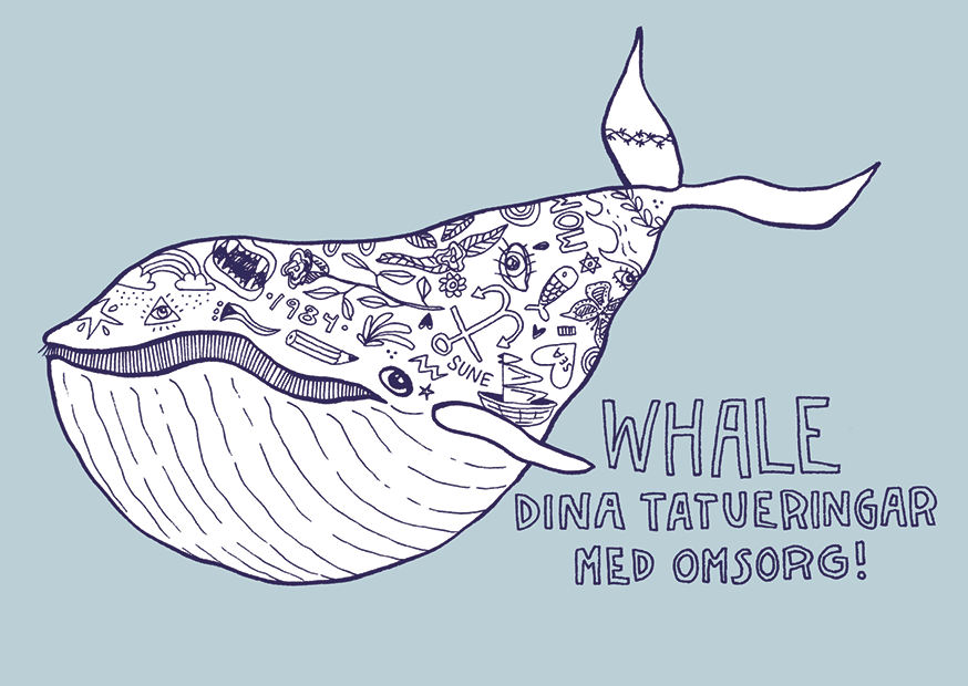 Vykort - Whale Tatuerad